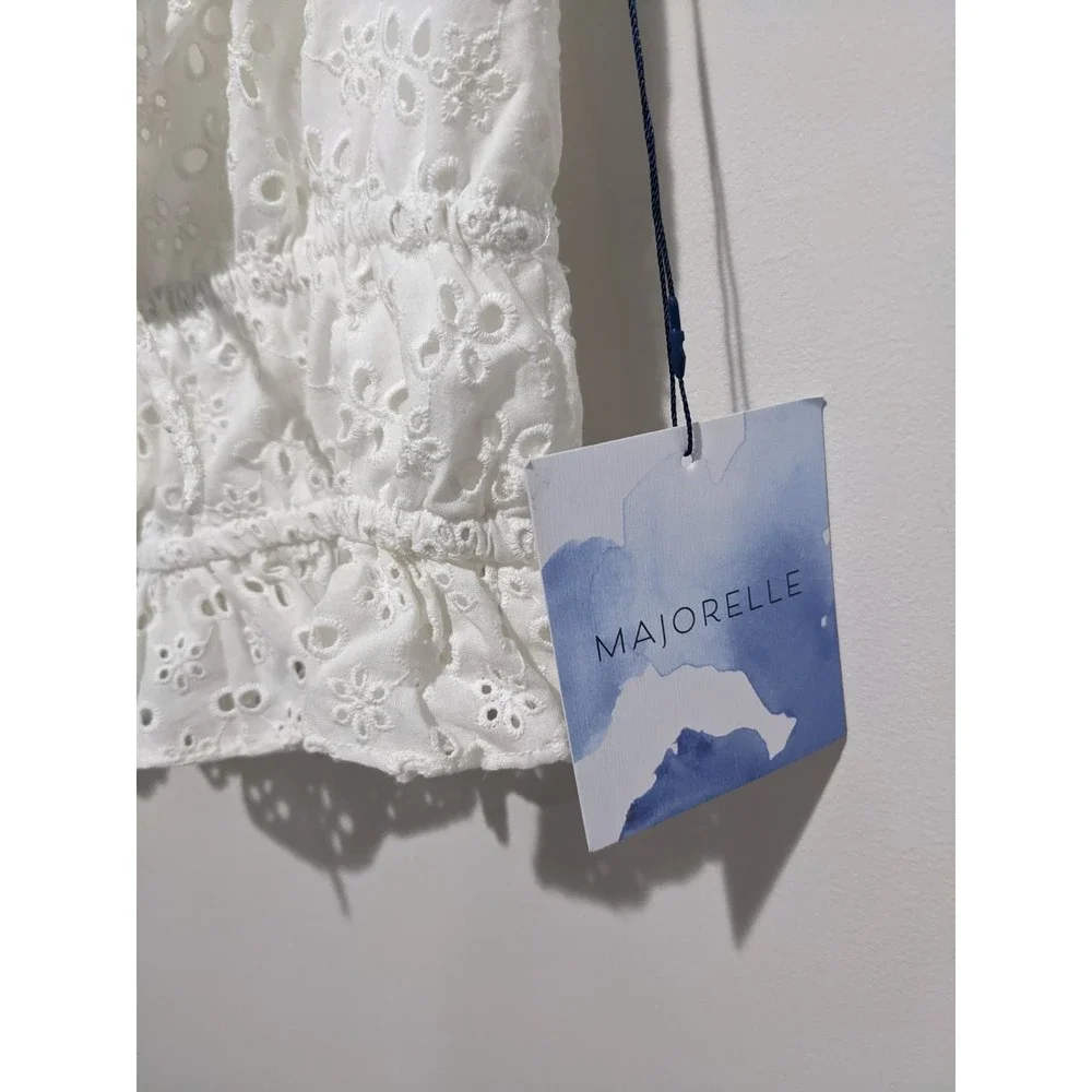 Majorelle White Eyelet Cottagecore Blouse Size XS - Picture 5 of 10